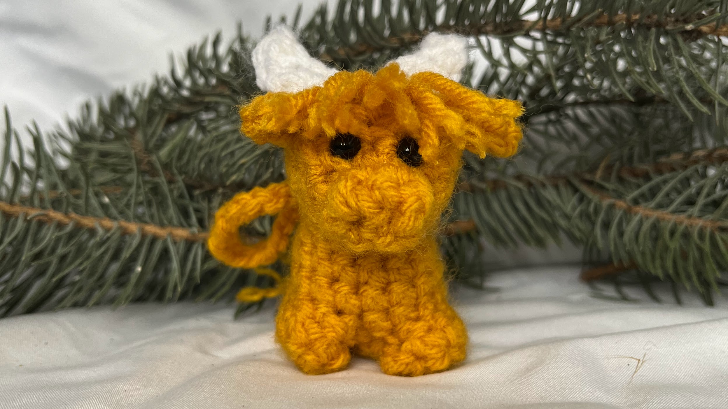 Highland Cow Christmas Ornament Crochet Pattern