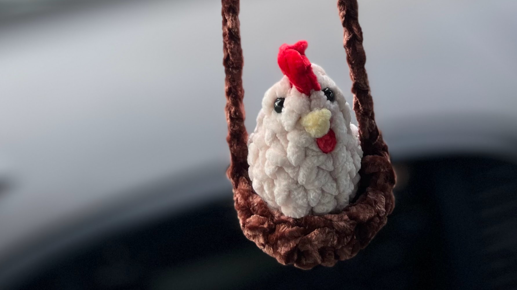 Chicken Car Charm Crochet Pattern