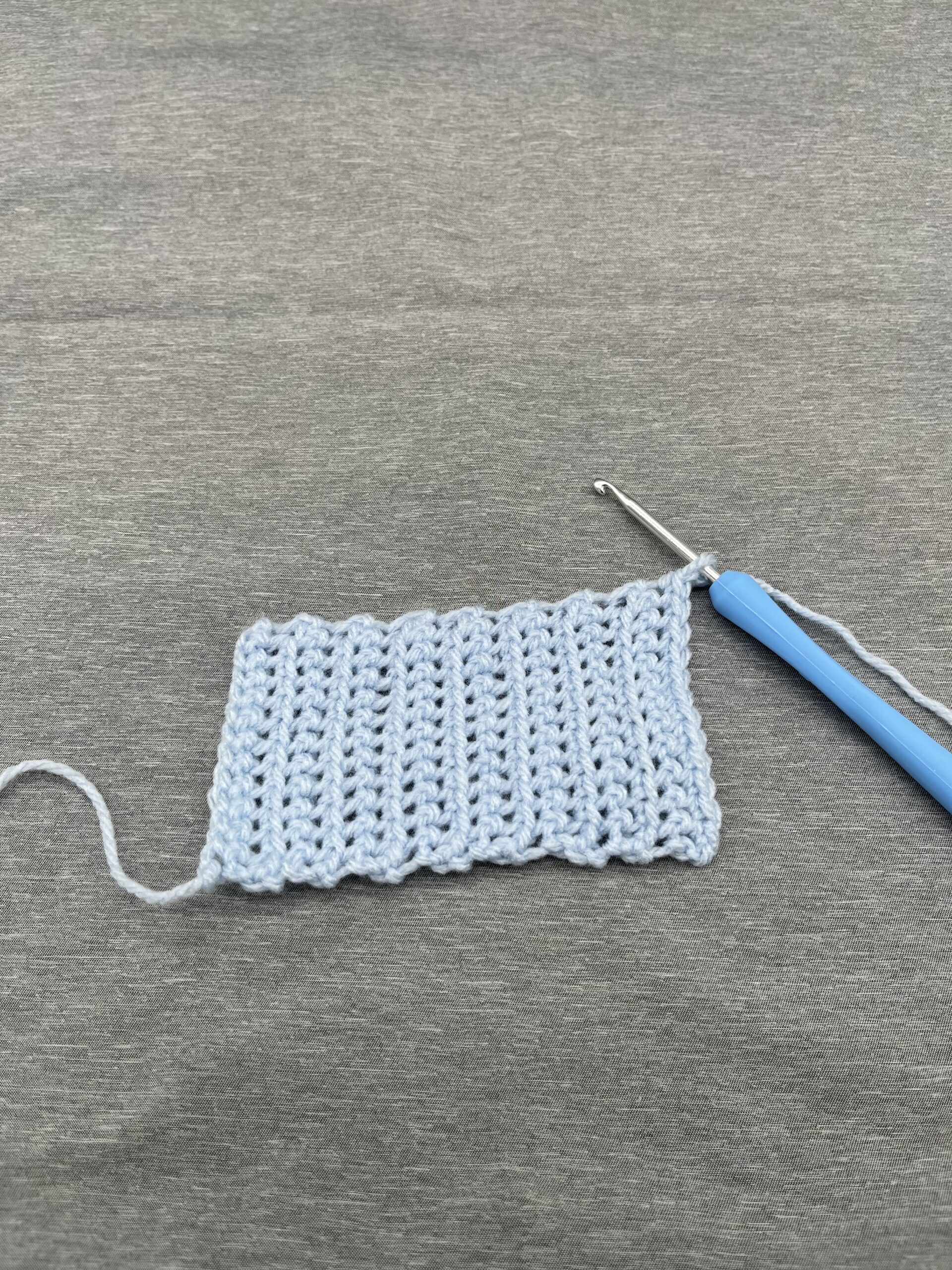 Crochet Baby Mittens at the cuff only stage