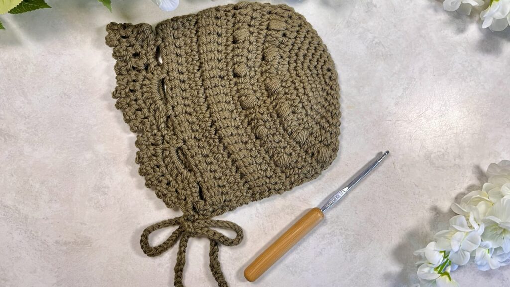 Simple Days Baby Bonnet made from the Crochet Pattern